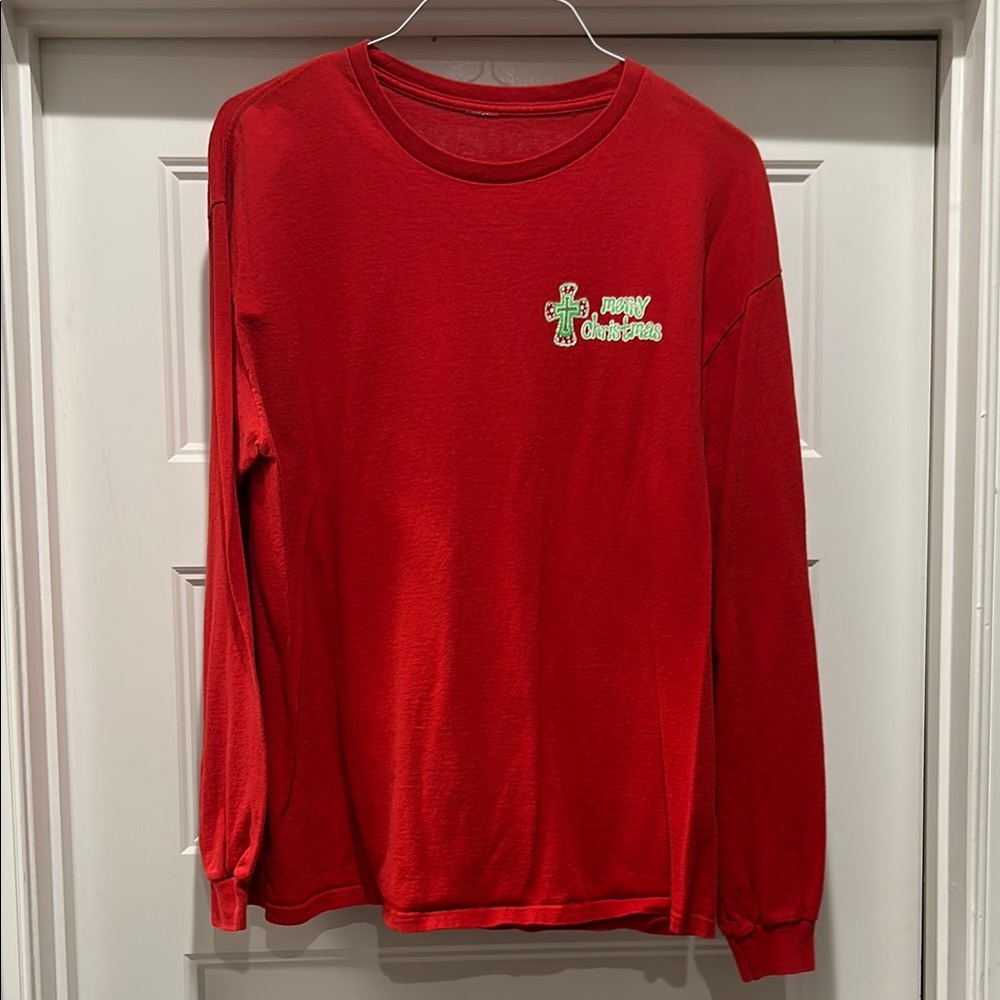 Red Long Sleeve Shirt with painted Design